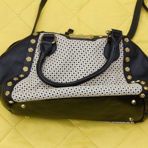 Betsey Johnson Cream & Black Shoulder Bag